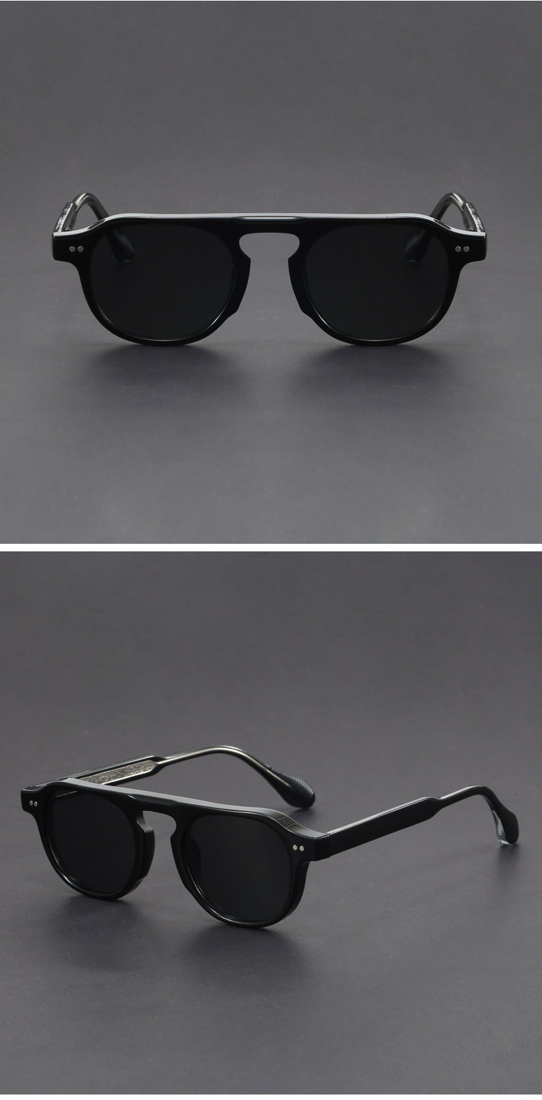 Retro round aviator sunglasses