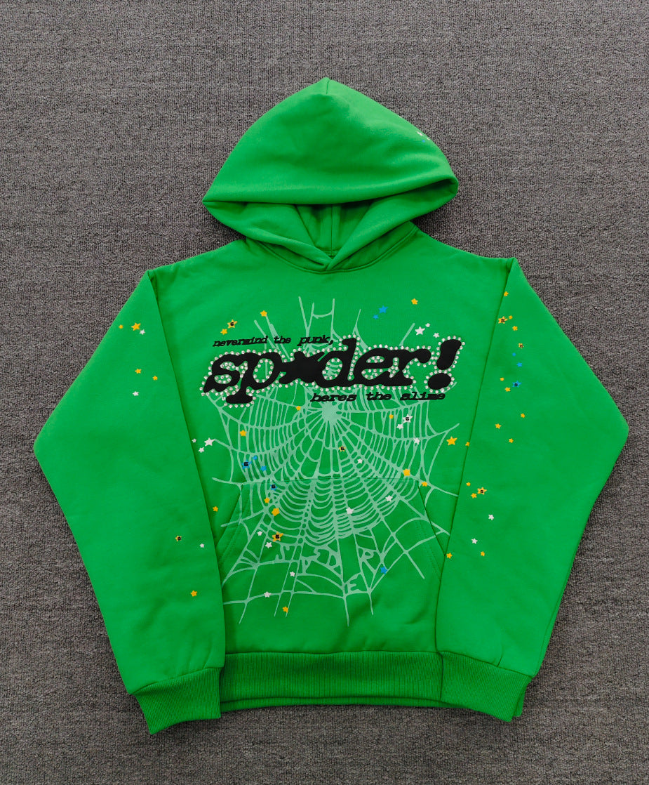 Sp5der Foam Print Spider Thick Fleece Hoodie