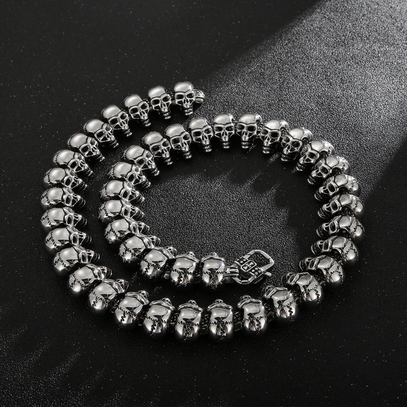 Hip-hop skull men's titanium steel bracelet