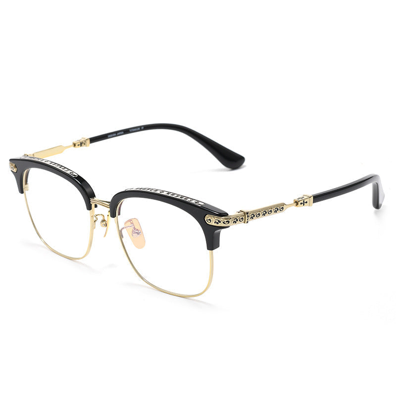Trendy eyebrow pure titanium eyeglass frame