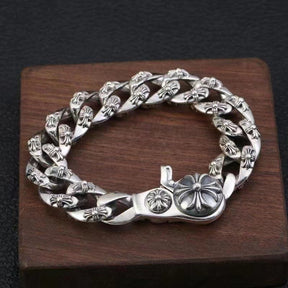 Domineering chrome hearts cross thick bracelet