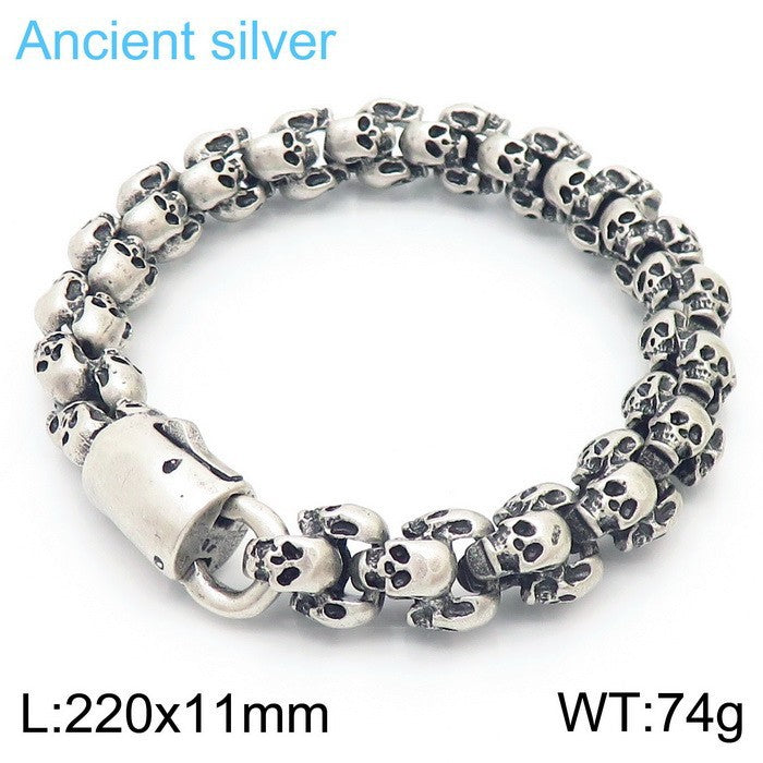 Retro Skull Personalized Stainless Steel Bracelet
