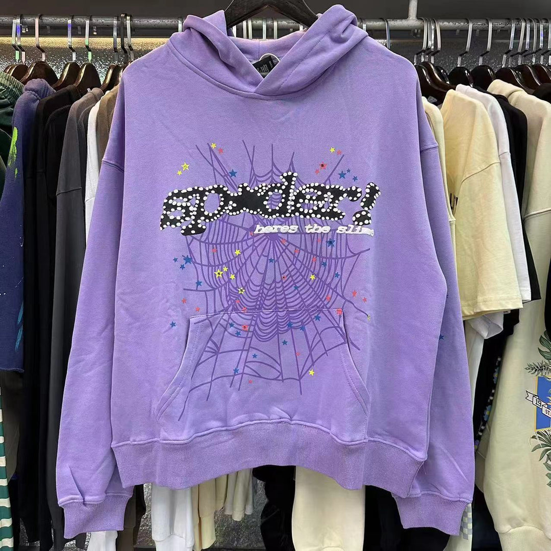 Y2K Sp5der Letter Print 555 Hoodie