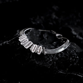 Flat snake bone chain diamond engraving bracelet