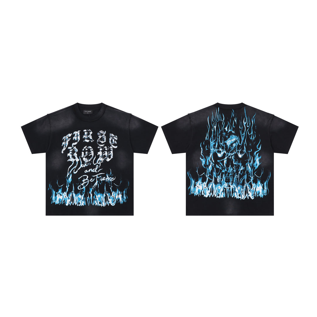 FIRST ROW LOST UTOPIA UNIVERSE CROPPED TEE White