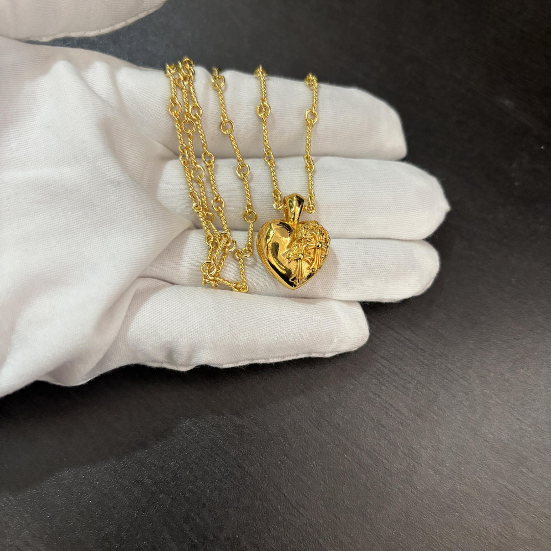 Chrome Hearts Golden Tomb Heart Pendant