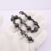 chrome hearts black cross flower dice bracelet