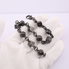 chrome hearts black cross flower dice bracelet