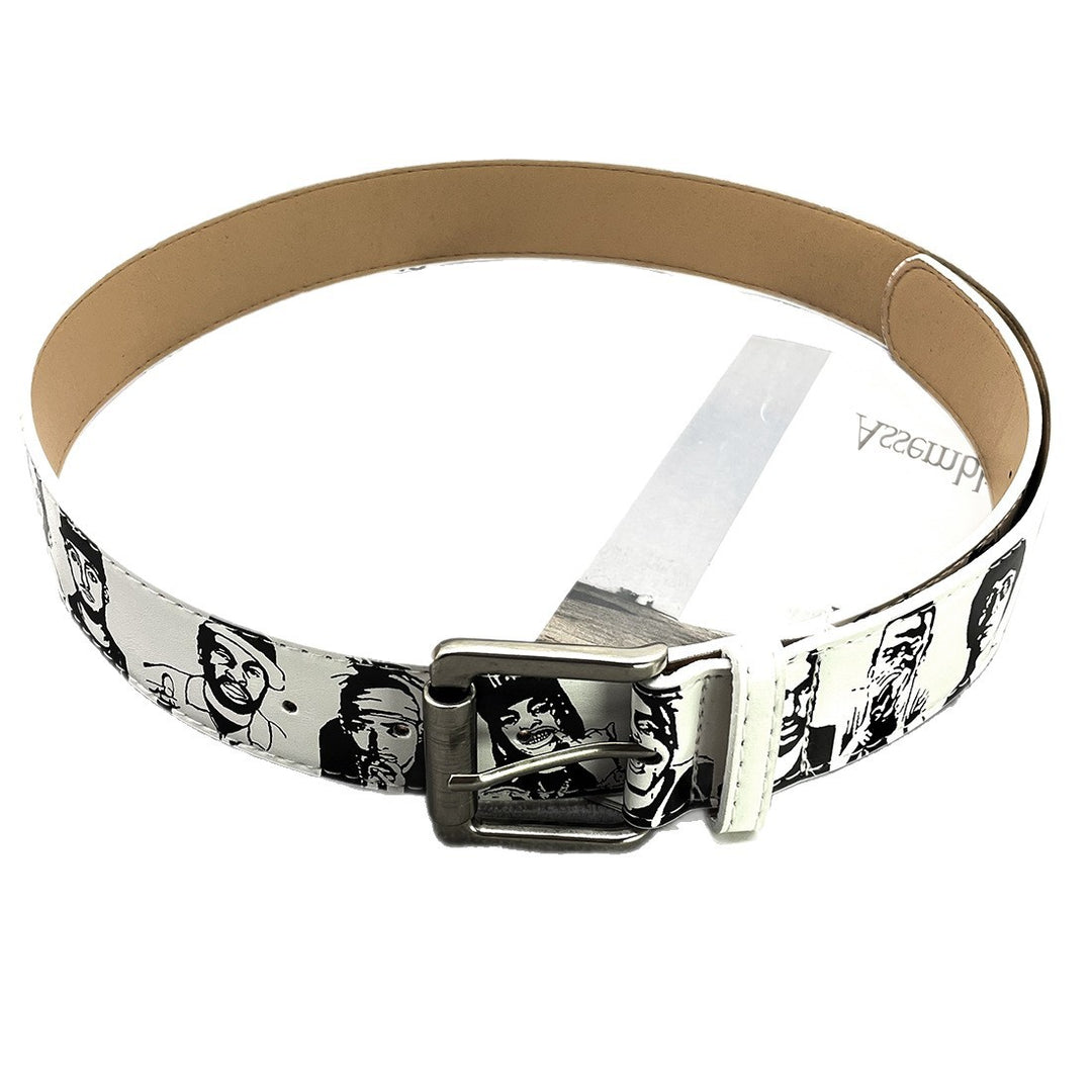 Retro ERD Portrait Hand-Painted Leather Belt