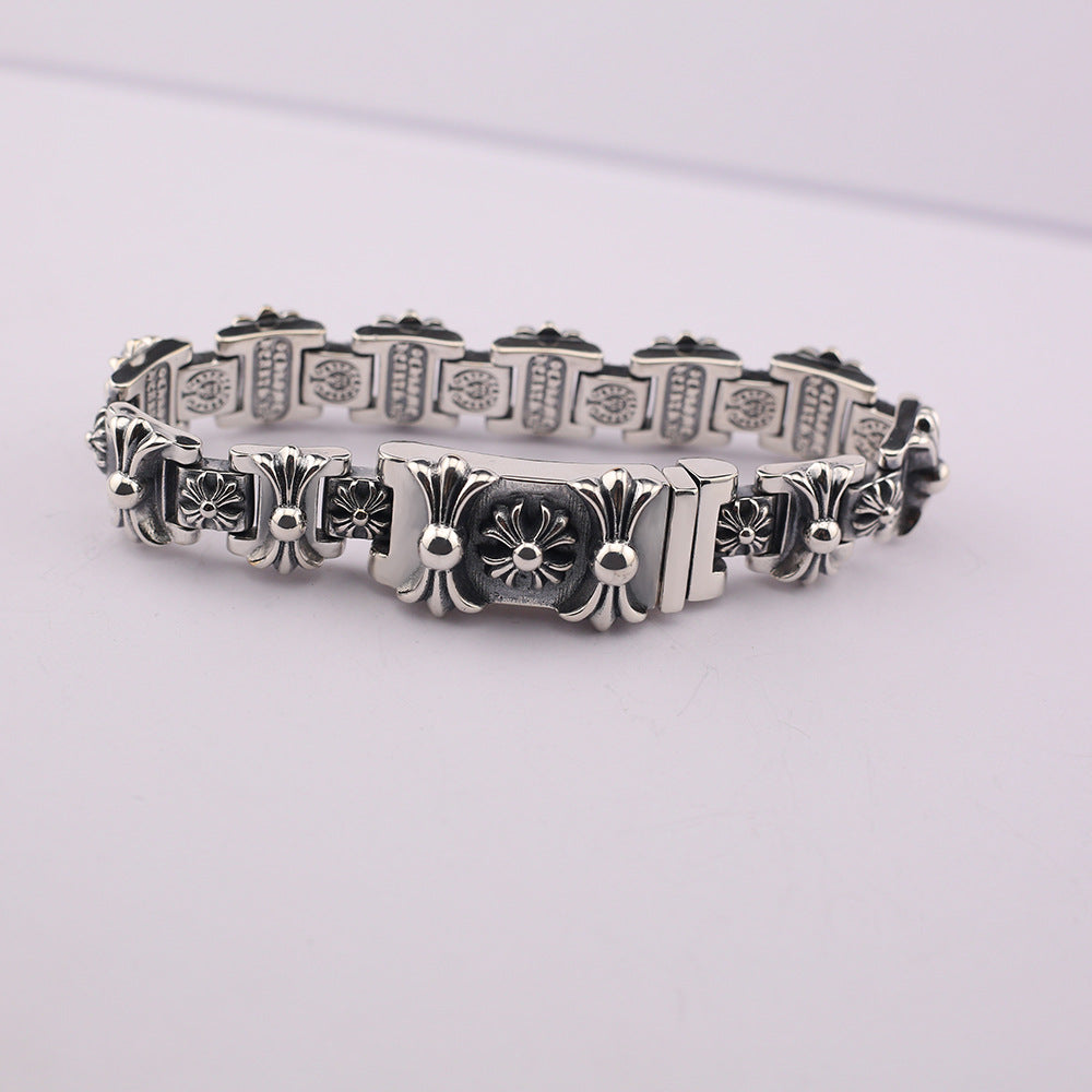 chrome hearts horseshoe print cross flower bracelet