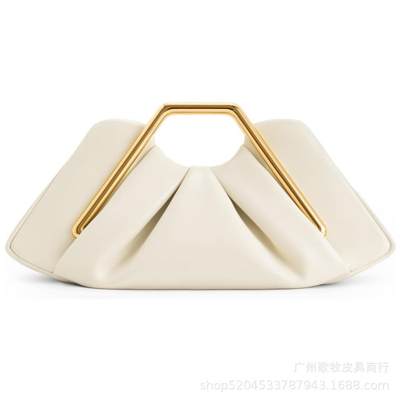 Retro PU "Cloud" Ruched Handbag