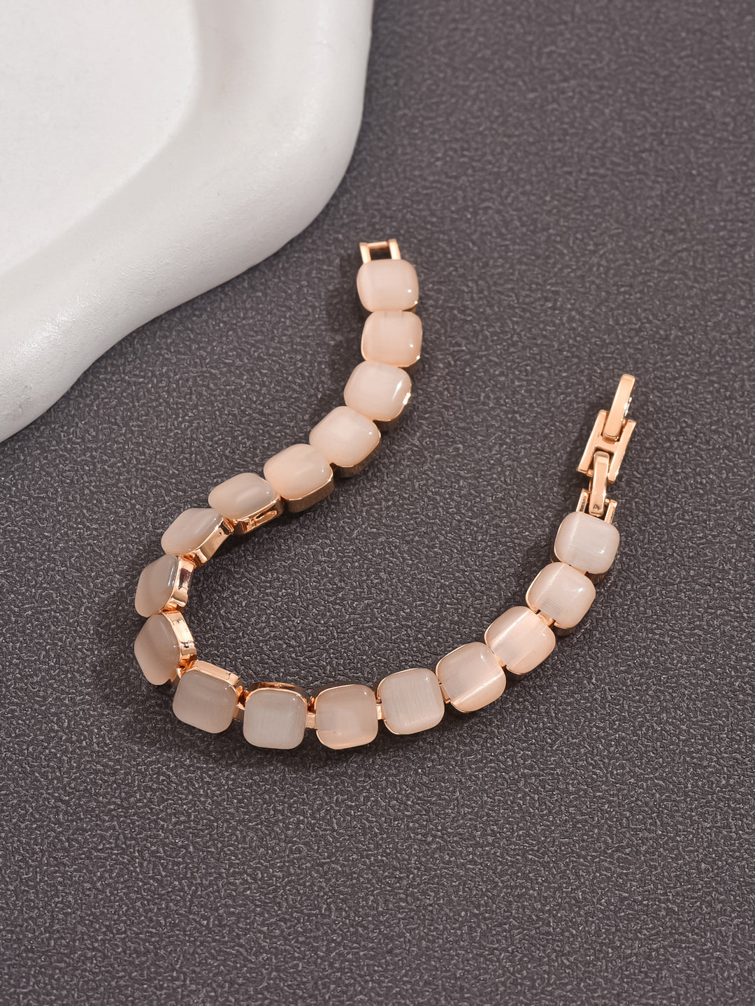 Rose Gold Geometric Cat's Eye Bracelet