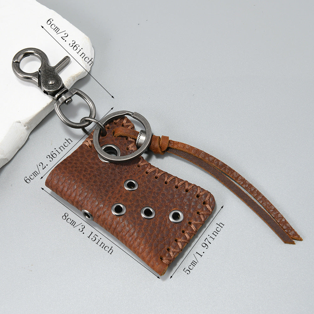 Cowhide Lighter Case Keychain