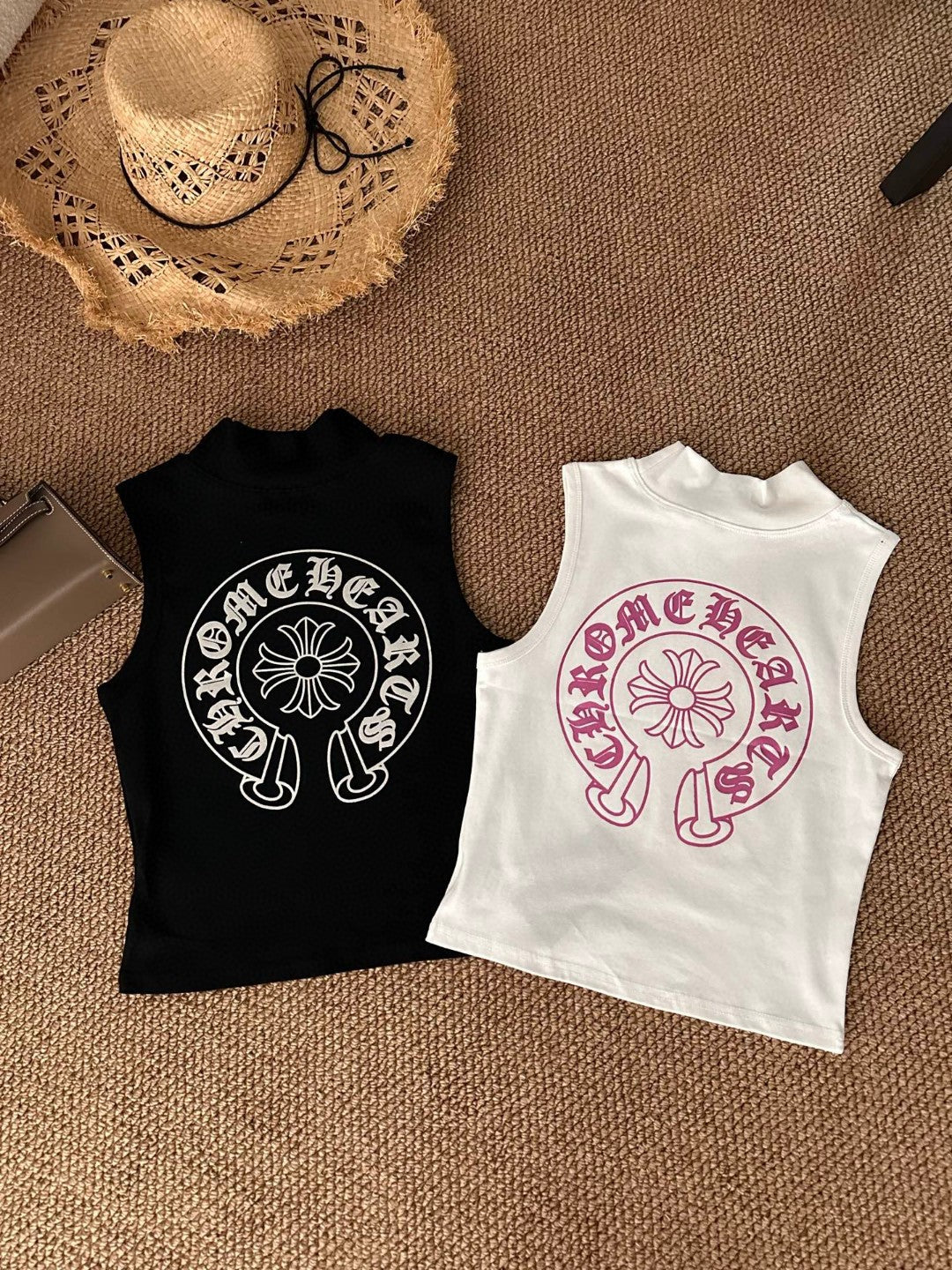 Chrome Hearts sexy tank top, retro cargo camouflage pants