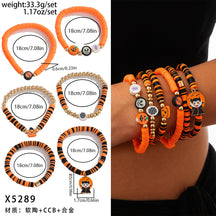 Halloween skull pumpkin bracelet set