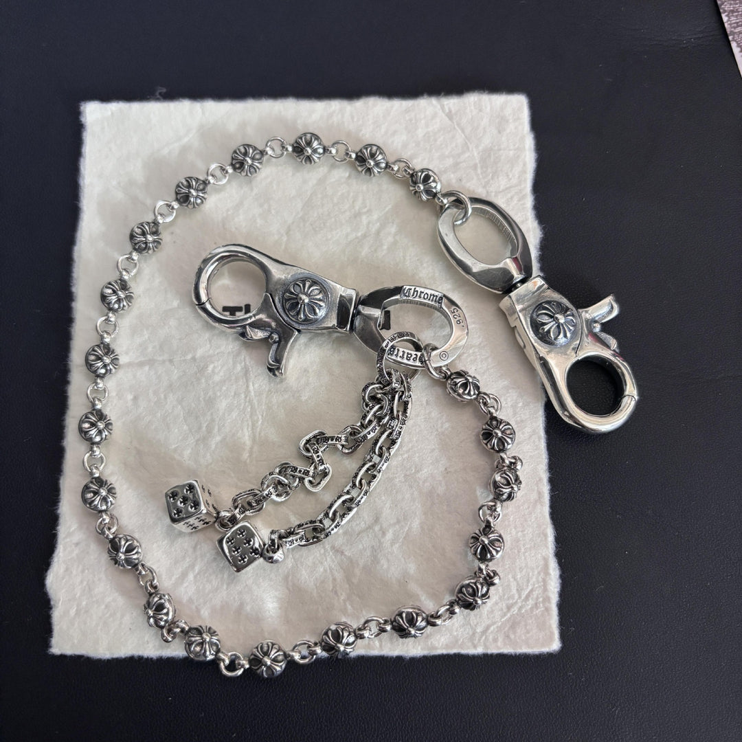 Chrome Hearts Cross-shaped Lobster Clasp Dice Waistband Chain