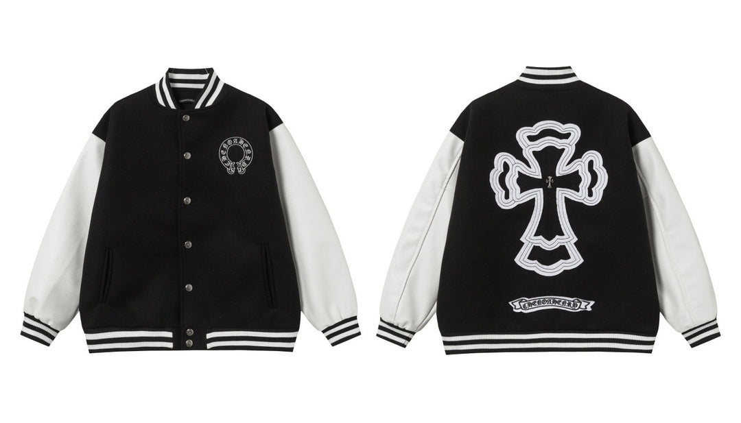 Chrome Hearts Cross Patch Embroidery Baseball Jacket