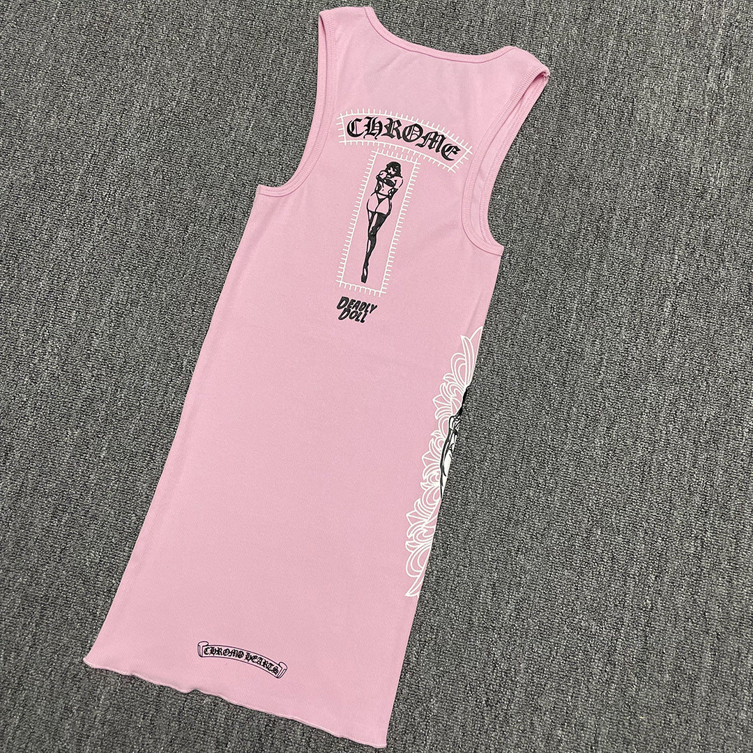 Chrome Hearts Manga Girl Print Vest Dress