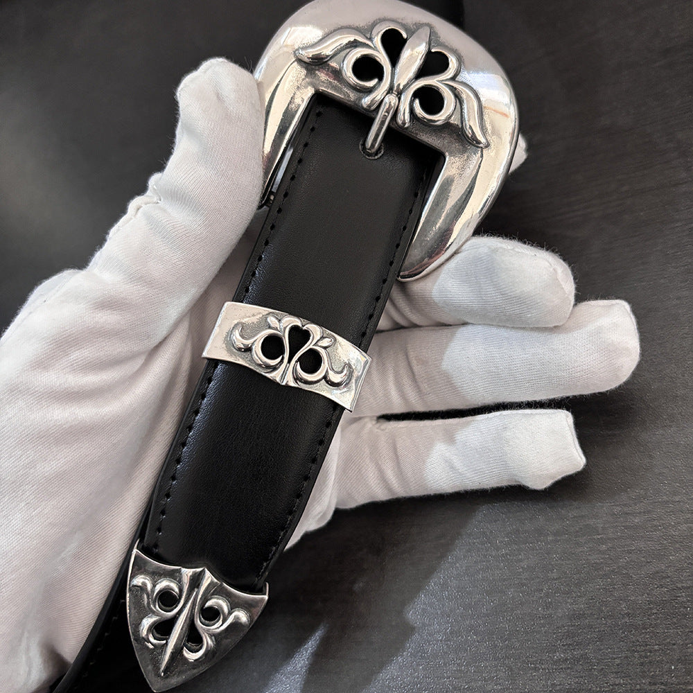 Chrome Hearts Retro Buckle Black Belt