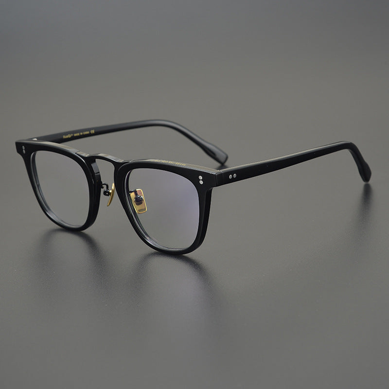 Bold Square Frames with Gold Bridge Full-Rim Style for Wider Faces