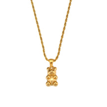 Bear pendant 18K zirconium necklace