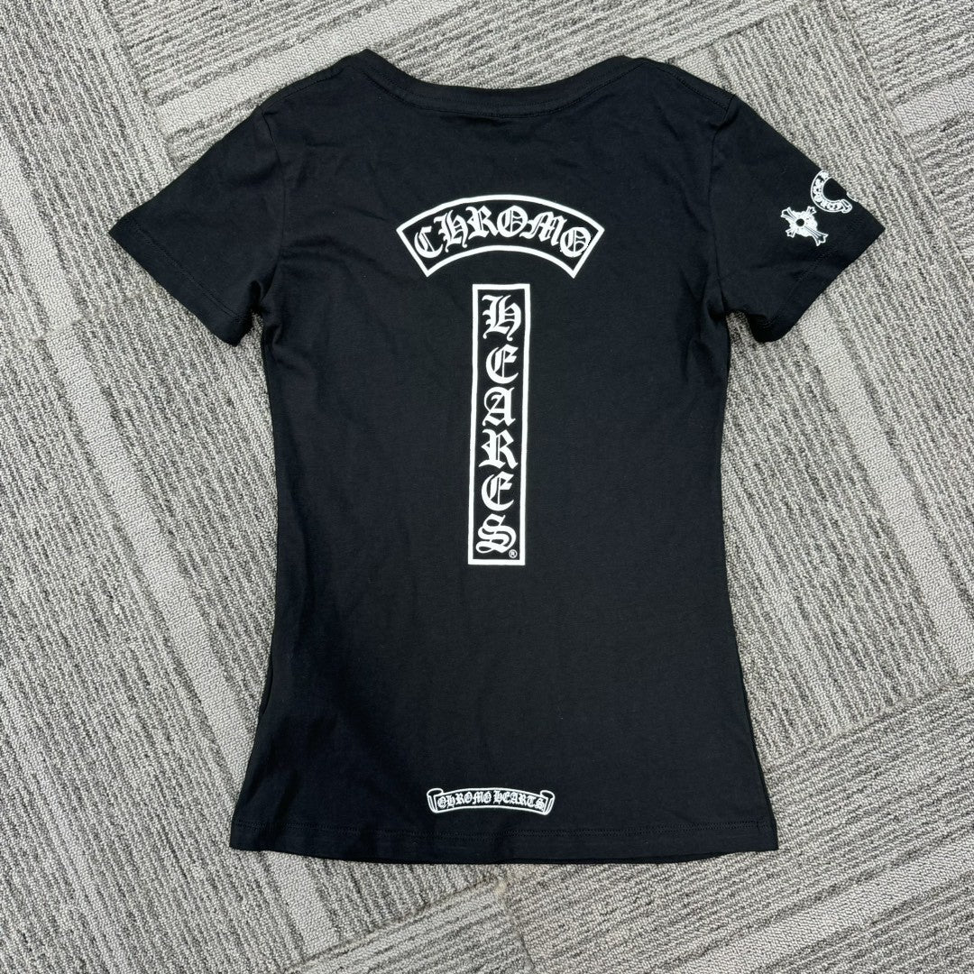 Chrome Hearts V-neck slim fit short-sleeved T-shirt