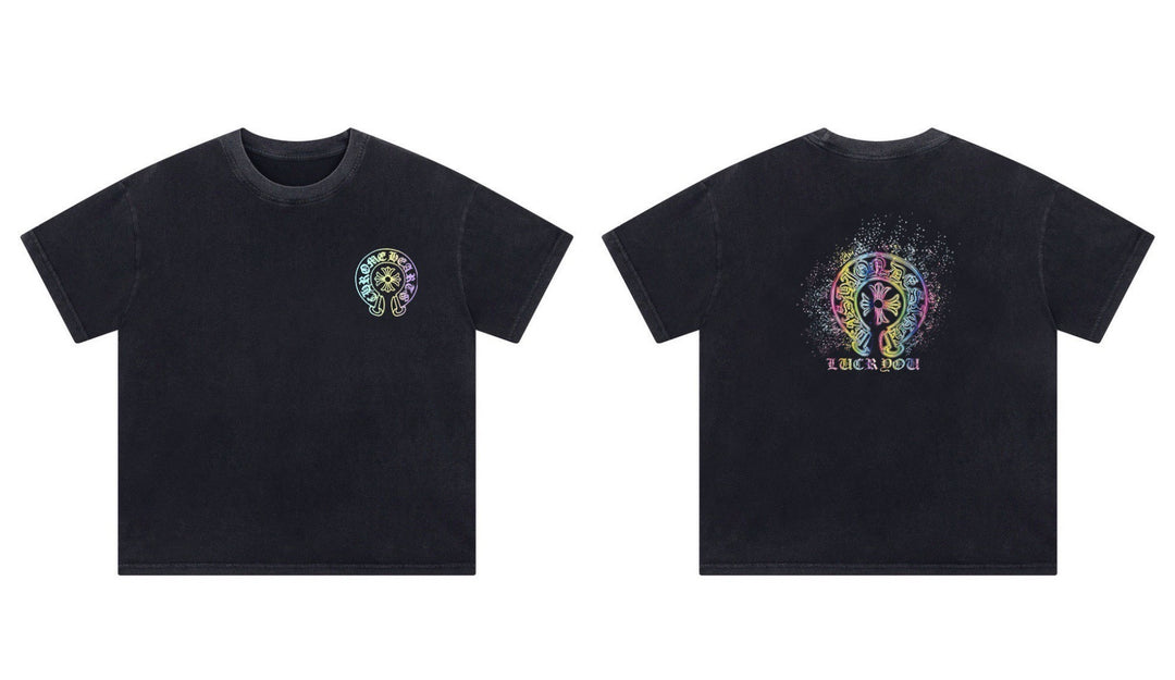 Chrome Hearts Summer Embroidery Print Cotton T-Shirt Short-Sleeve