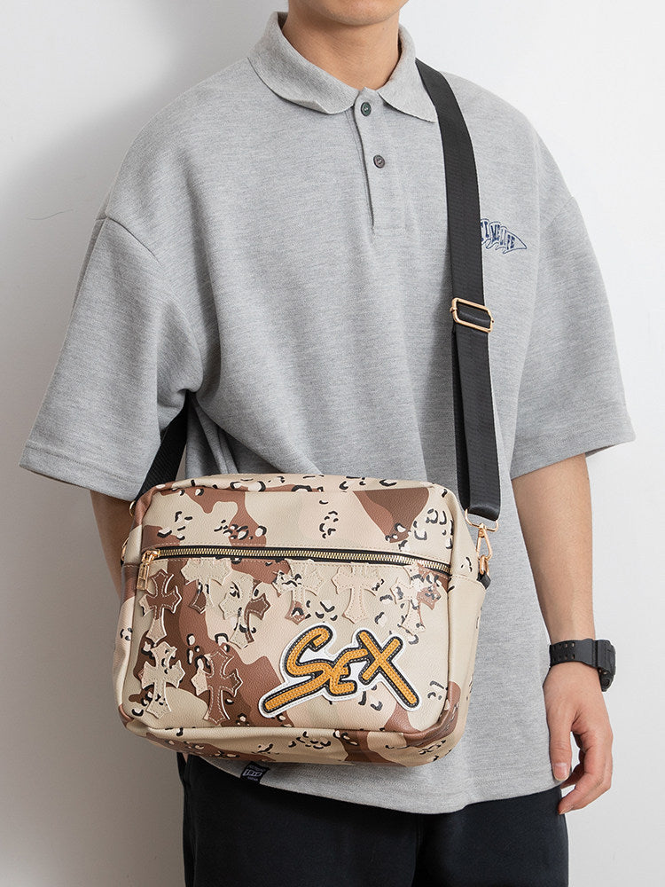 Chrome Hearts Camouflage Sports PU Leather Crossbody Bag