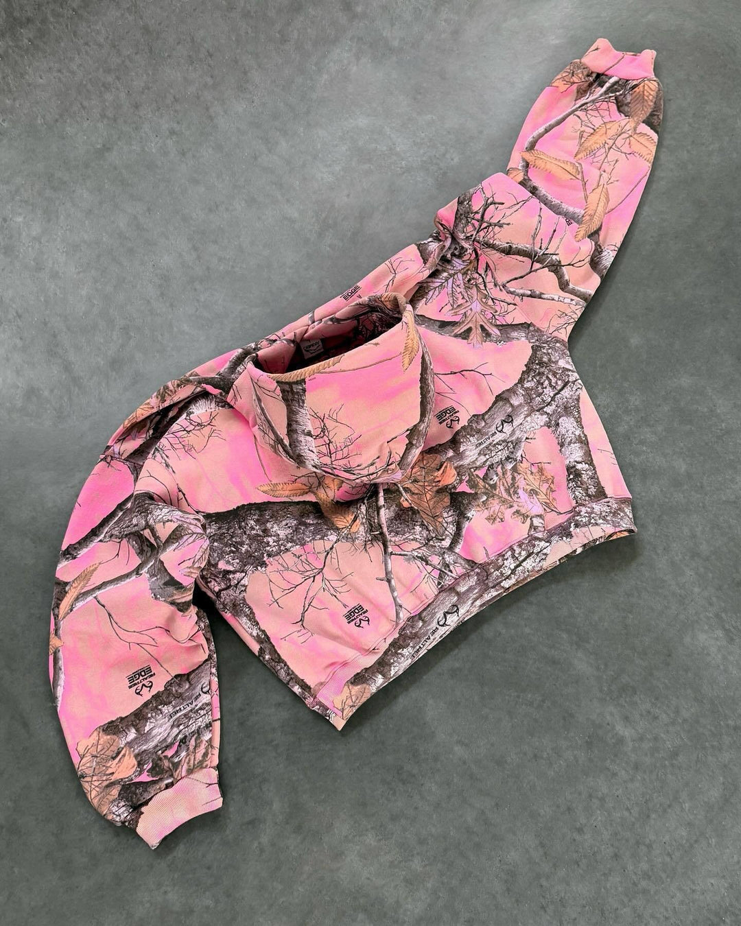 Y2K camouflage leaf hip-hop hoodie.