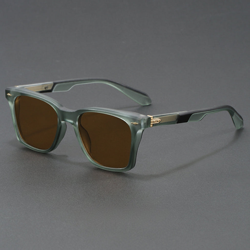 Retro luxury square polarized sunglasses