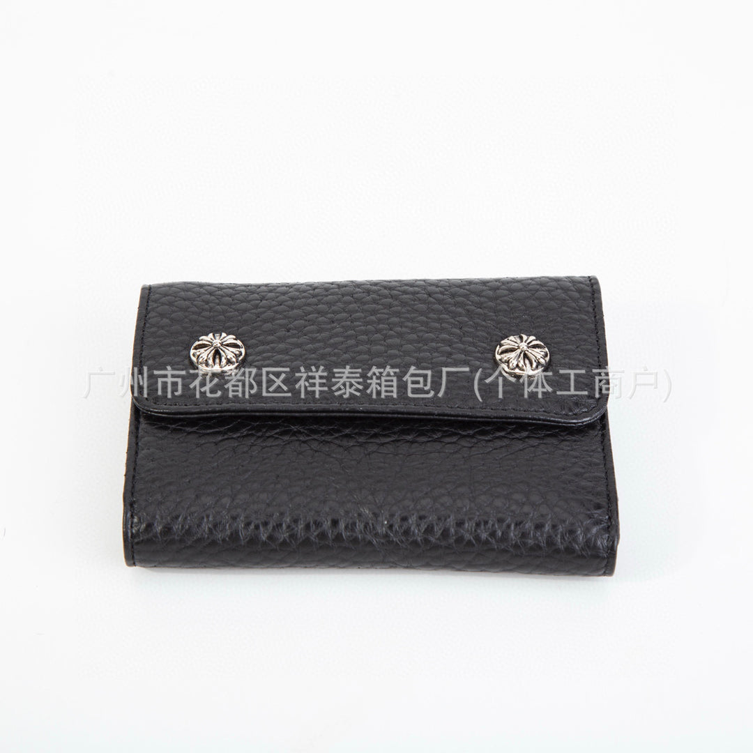 Chrome Hearts snap closure multi-functional clutch wallet