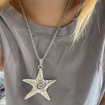 starfish spiral retro necklace