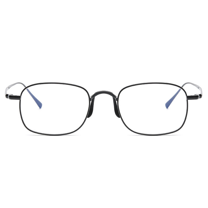 Pure titanium square frame eyeglasses for a slimmer face