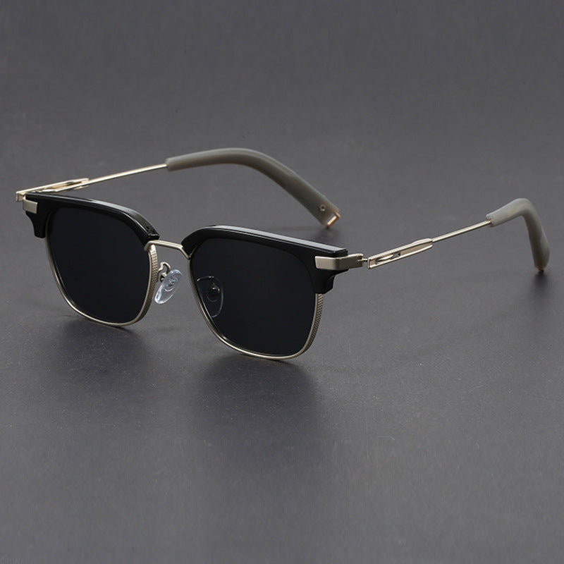 Classic half-rimmed browline Clubmaster sunglasses