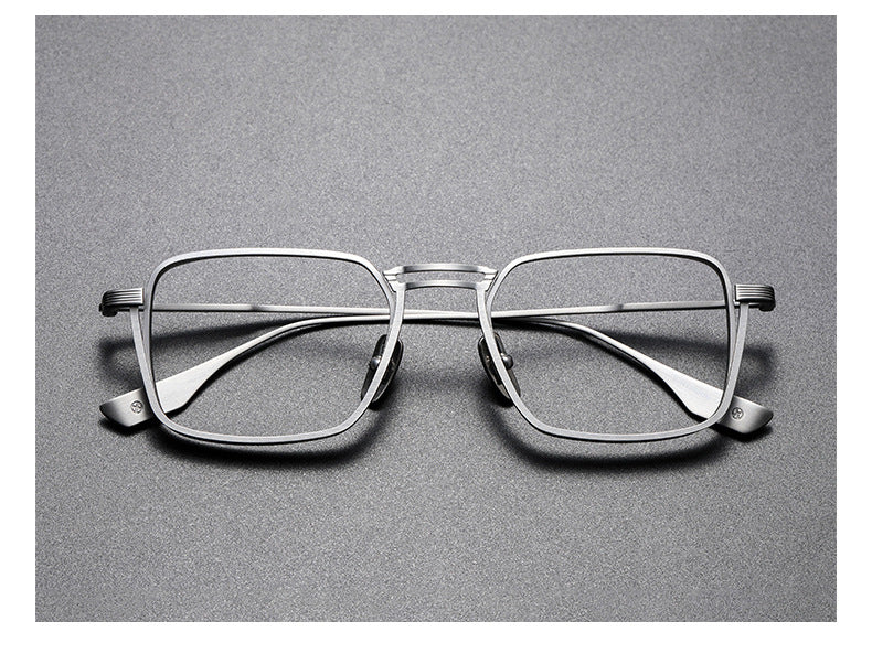 Matte Black Titanium Square Eyeglasses Frame