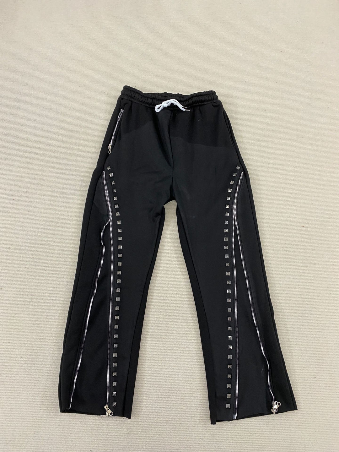 Heavy-duty Knitted Zipper Street Style Trousers