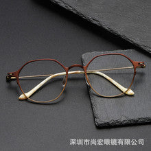 Business and fashionable titanium plate square frame glasses