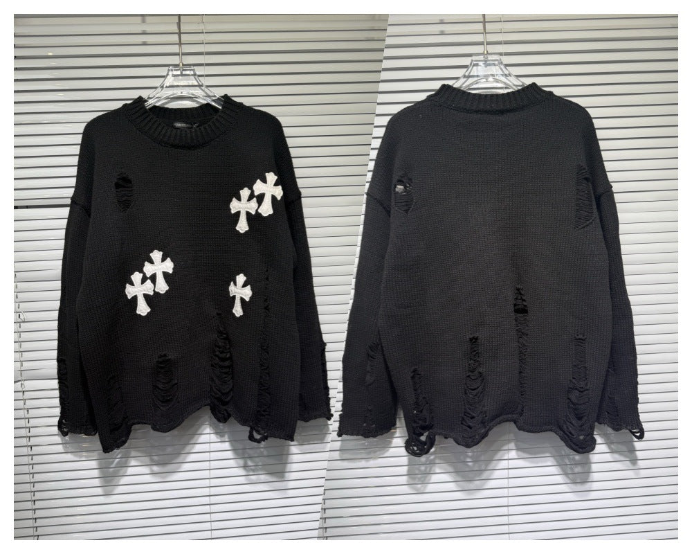Chrome hearts cotton cross knitted sweater cardigan