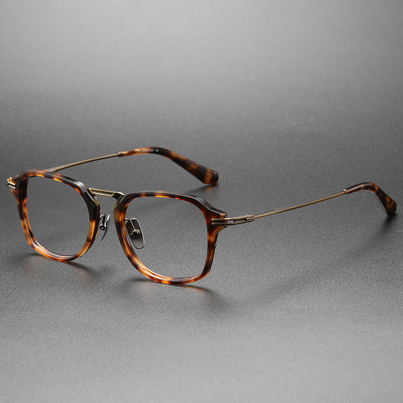 Handcrafted retro square acetate eyeglass frame