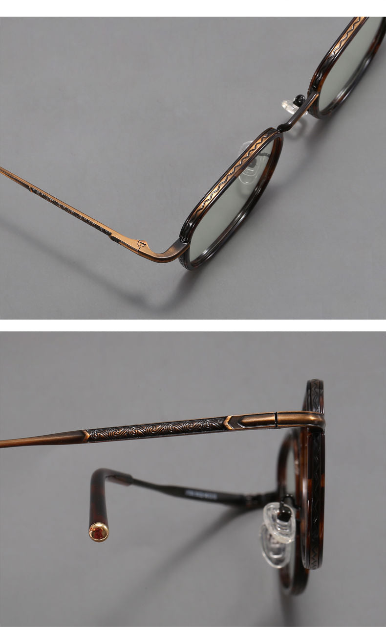 Slim ultralight square metal frame glasses