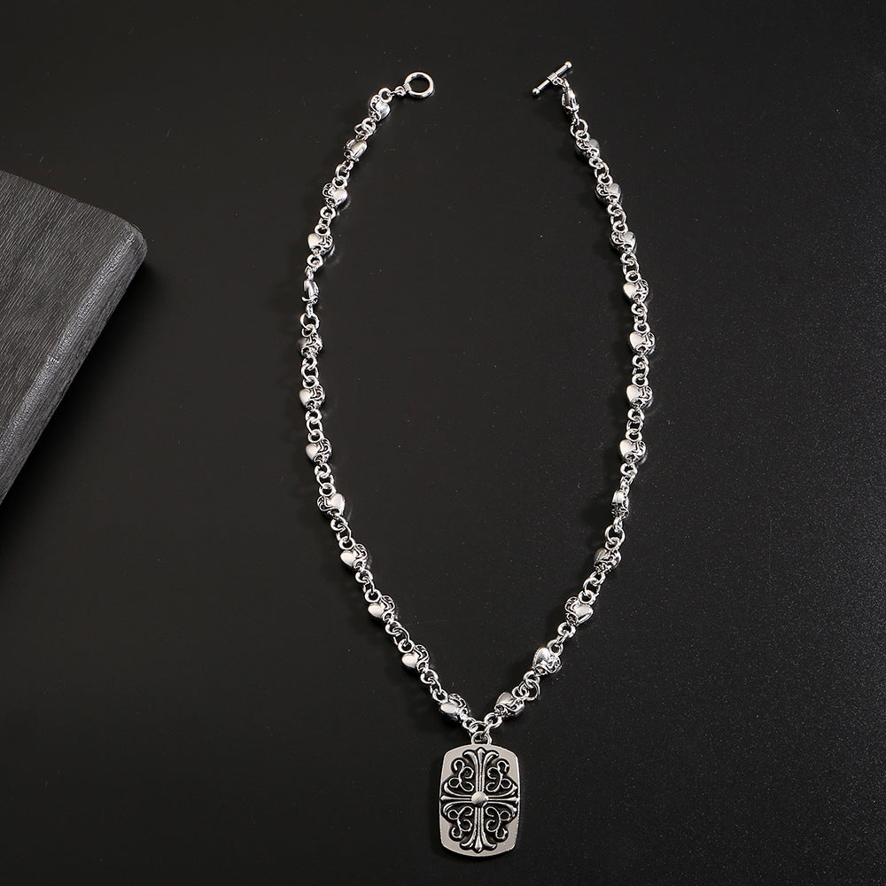 Chrome Hearts Style Dark Cross Necklace