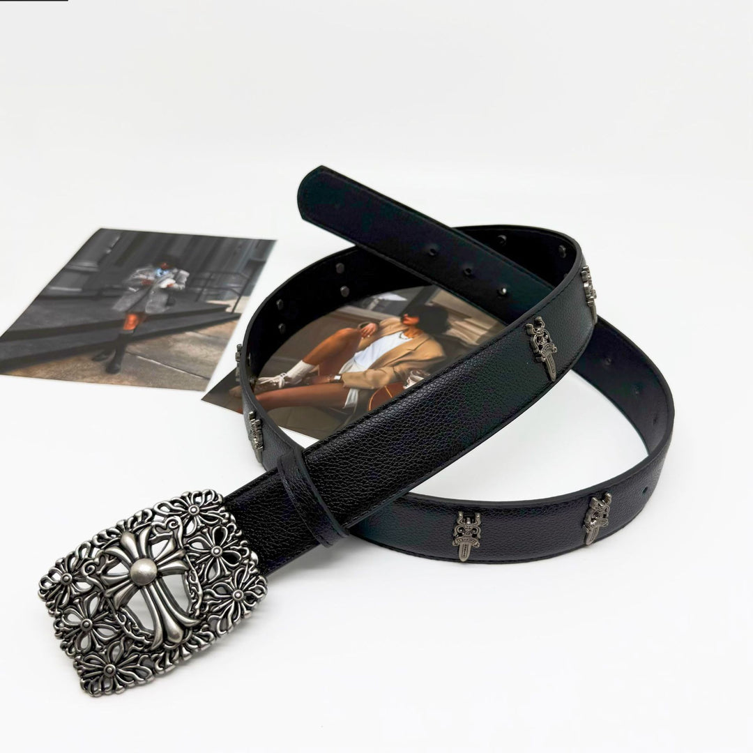 Chrome Hearts Classic Vine Belt with Dagger Stud Accents
