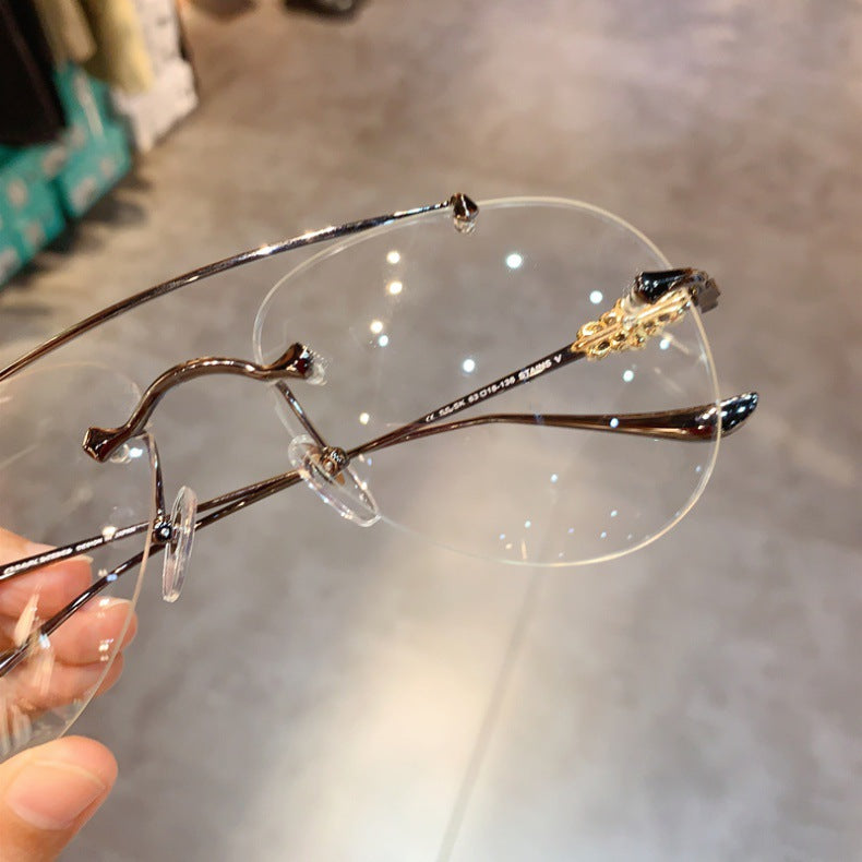 Chrome Hearts Rimless Prescription Goggles Wide-Fit Aviator Eyewear