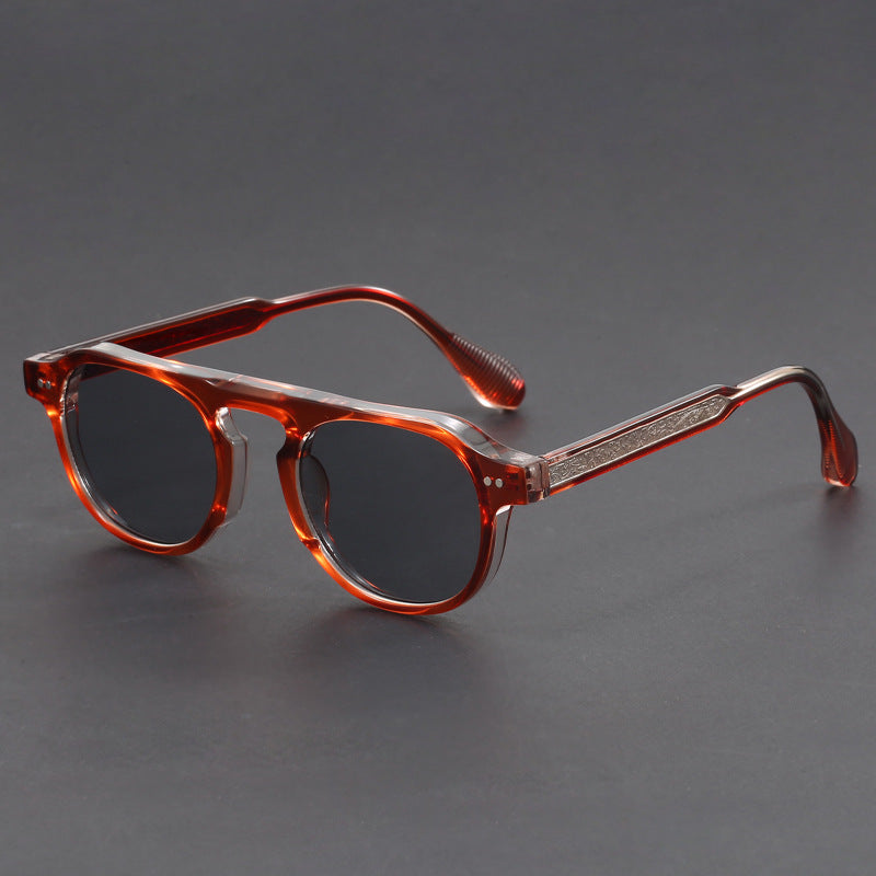 Retro round aviator sunglasses