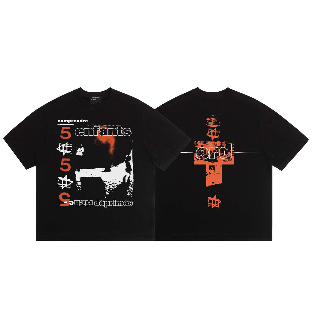 ERD Melancholy Rich Second Generation Print Short-Sleeve T-Shirt