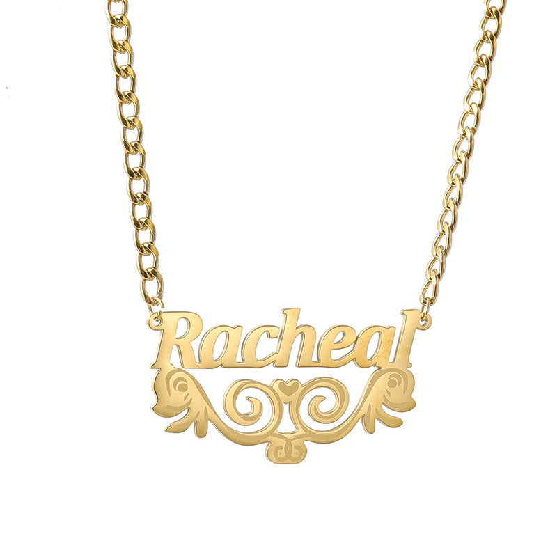 DIY letter necklace laser marking name clavicle necklace