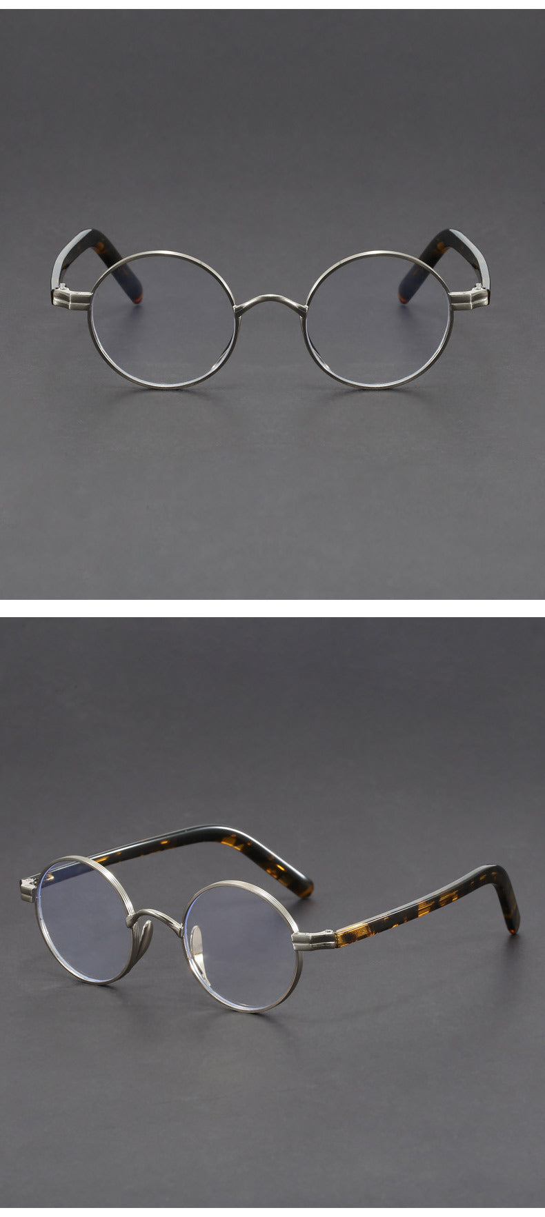 Small round gold-rimmed eyeglasses
