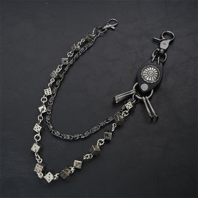 Carved leather dice vintage double-layer trouser chain waist chain