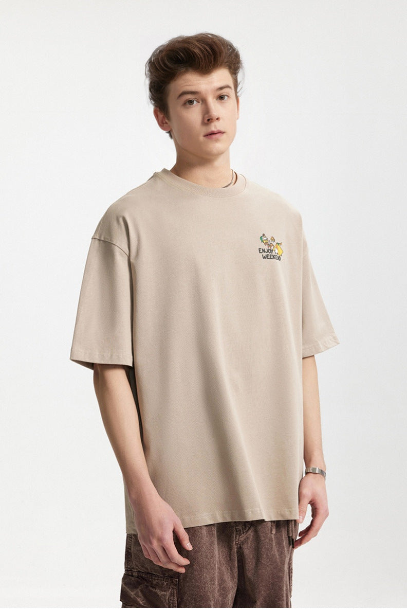 Camping Printed T-Shirt, Loose Fit, Short-Sleeve T-Shirt