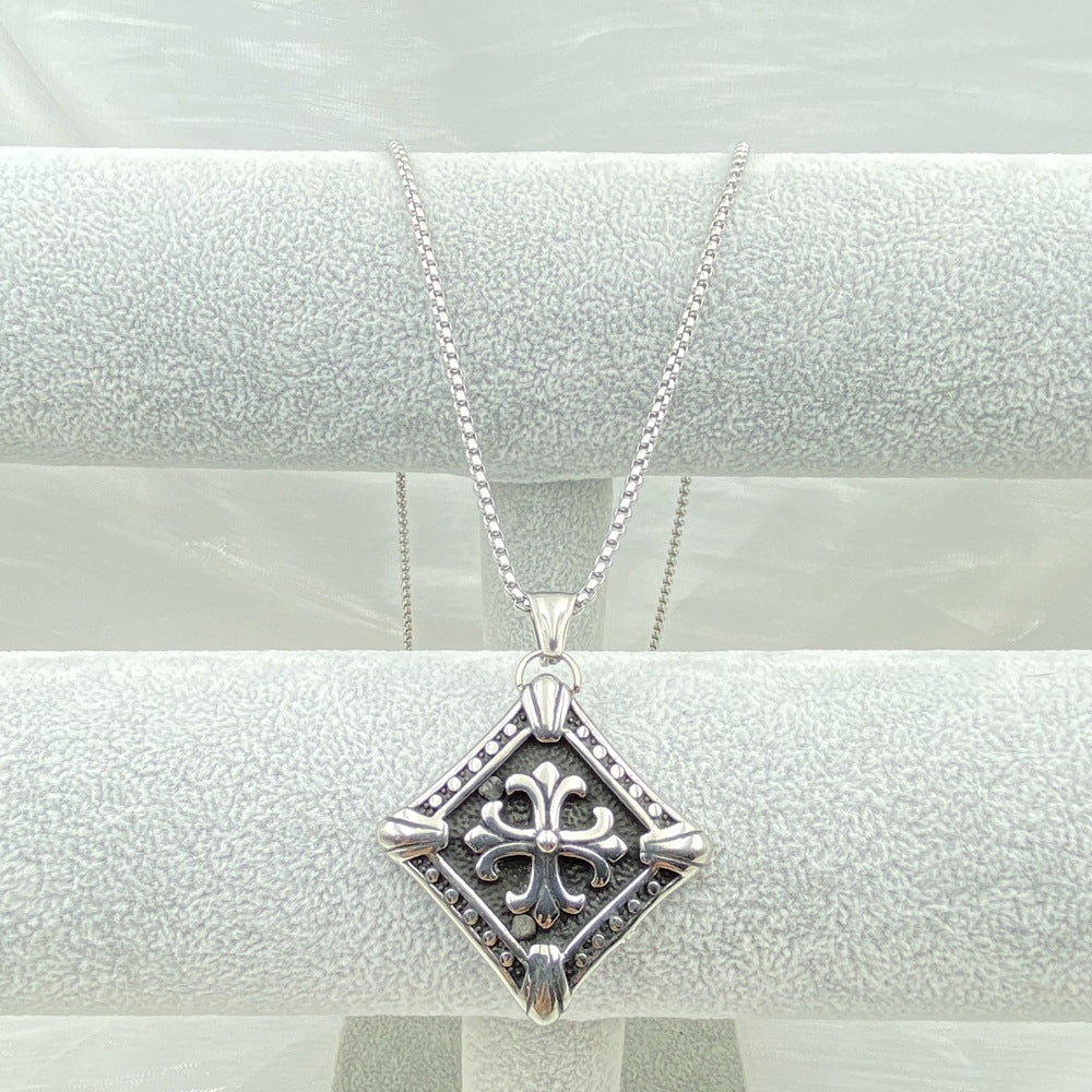 Chrome Hearts Titanium Steel Cross Long Necklace